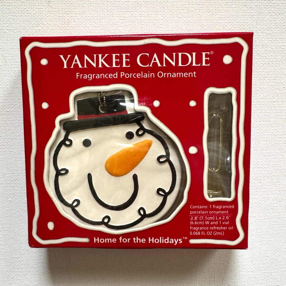 Yankee Candle Snowman Porcelain Ornament Home For The Holidays Fragrance Oil